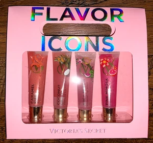 Victoria's Secret Flavor Icons Favorites Glanz Set Caramel Coconut Mimosa Melon - Bild 1 von 7