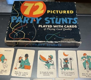 Vintage 1935 Whitman 72 pictured Party Stunts Card Game-Ty Cobb & Babe Ruth- - Picture 1 of 13