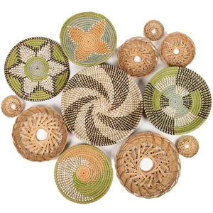 Cestas de pared boho para decoración, cesta colgante de mimbre, arte de pared boho, colgante tejido... - Imagen 1 de 8