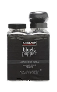 Kirkland Signature Schwarzer Pfeffer Pfefferkörner mit Mühle 6,3 Unzen 2 Stück Bestes Angebot - Bild 1 von 2