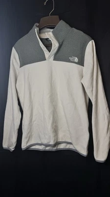 Suéter Pullover The North Face Glacier Snap T Niñas XL Blanco Gris Polar Foto 1 de 3