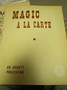Magic a la Carte Abbott's Magic Publication Booklet - Picture 1 of 6