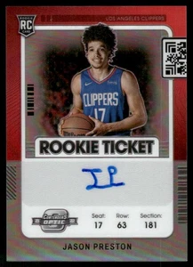 2021-22 Panini Contenders Optic Jason Preston Rookie Biglietto Foto Variazione Auto - Foto 1 di 2