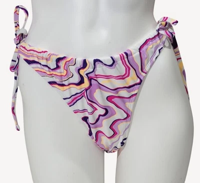 Parte inferior de bikini Xhilaration para mujer multicolor con estampado de remolinos y corbata lateral XL NUEVO CON ETIQUETAS Foto 1 de 4