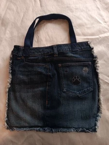 Jean Denim Tasche Welpen Print Akzent - Bild 1 von 7