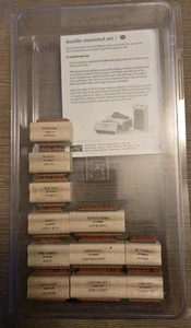 Stampin' Up! Fundamental Phrases Rubber Stamps 22 double mounted words greetings - Picture 1 of 2
