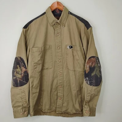 Mossy Oak Western Camo Elbow Pads Button Down Pocket Shirt Mens Medium Green - Image 1 of 4