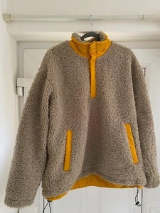 Zara Vintage Japanese Style Sherpa Half-Button Jacket - Size Large/Extra Large - Picture 1 of 9