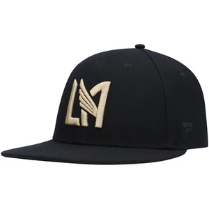 Cappello Los Angeles FC MLS calcio nero LAFC Flat Bill Fitted di Fanatics 7 1/2 NUOVO - Foto 1 di 4