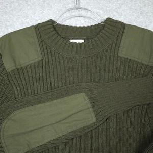 Vintage Military Sweater Mens 38 Green Wool US Marine Corps 80s Knit Commando - Picture 1 of 8