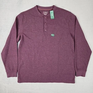 LL Bean Hemd Herren Medium Unshrinkable Mini-Waffel Henley Langarm Thermo - Bild 1 von 10
