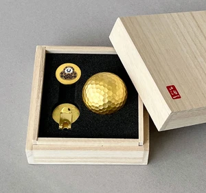 Juego de pelotas de golf y marcadores Kanazawa Hakuichi hoja de oro real hecho a mano en Japón - Imagen 1 de 9
