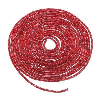 Rhinestone Glitter Shoelaces Crystal Bling 4mm Shiny Shoe Drawstring Rope, Red - Image 1 of 4