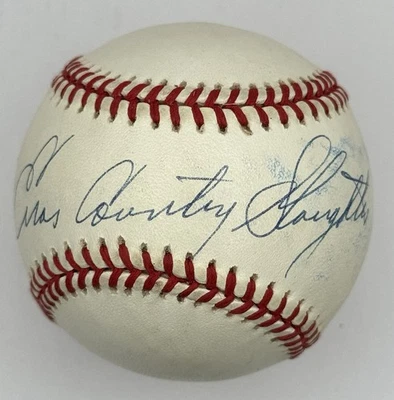 Enos Slaughter Autographed Baseball with full signature, PSA/DNA COA - Image 1 of 4