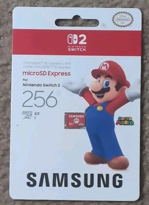 Nintendo Switch 2 Micro SD Express Card 256GB MARIO Edition Samsung New Sealed