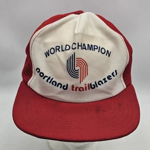 Vintage 70s Portland Trailblazers World Champion New Era Snapback Trucker Hat - Picture 1 of 10