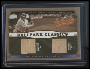 2002 Fleer Authentix Ballpark Classics Babe Ruth game used bat seat /100 SSP - Picture 1 of 2