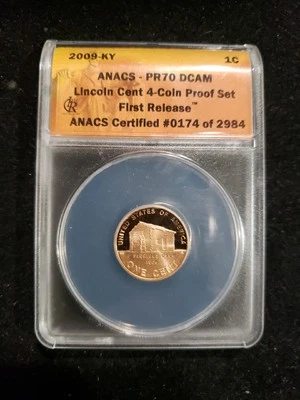 Set Of 4 PR70 DCAM Lincoln Cents ANACS. #0174 of 2984 (SB7:R) - Image 1 of 4