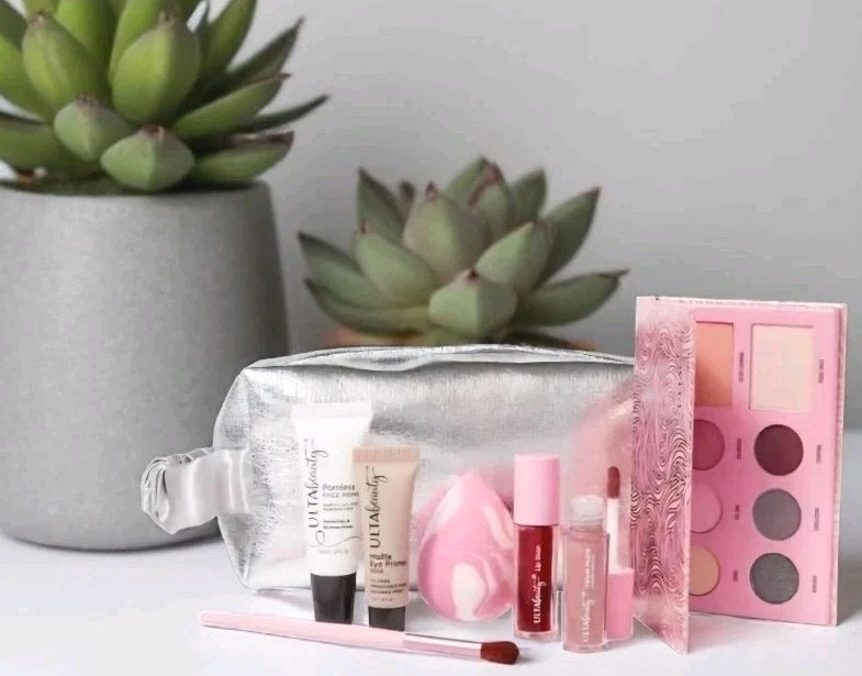 Ulta Beauty Collection 8 Pc Makeup Gift Set Metallic Silver Bag Star Charm