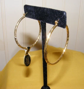 Joan Rivers Earrings Gold Hoops Unworn Deadstock w/ Tage 3/4" Twist Design - Picture 1 of 5