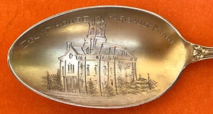 RARO CUCCHIAIO SOUVENIR FARIBAULT MINNESOTA COURT HOUSE ARGENTO STERLING - Foto 1 di 5
