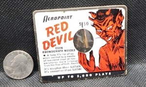 VINTAGE AEROPOINT RED DEVIL COIN OP PHONOGRAPH JUKEBOX NEEDLE, OSMIUM TIP