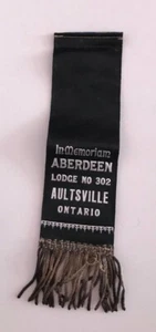 Aberdeen Lodge 302 IOOF Memoriam Medal Ribbon with Blue Ribbon Attached to back - Bild 1 von 9