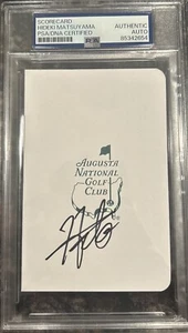 Hideki Matsuyama firmato autografato Masters Scorecard campione di golf PSA/DNA - Foto 1 di 2
