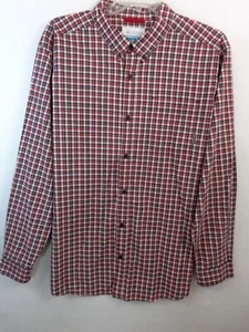 Columbia Shirt Men's XL Red Black Long Sleeve Button Down Dress Shirt - Picture 1 of 13
