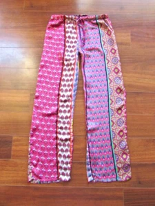 JOSIE ~ Size Small ~ Pink Bandana Print Satin Drawstring Lounge Pants Pants a42 - Picture 1 of 5