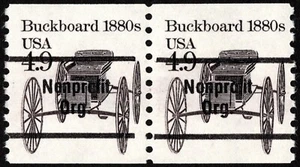 US Stamp Scott # 2124a Mint NH Coil Precancel Gap Pair 4.9 Cents Buckboard Issue - Picture 1 of 1
