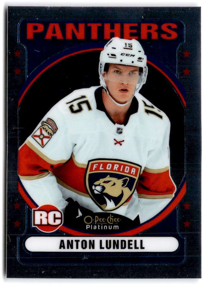 2021-22 O-Pee-Chee Platinum Retro #R-98 Anton Lundell RC  Florida Panthers - Image 1 of 2