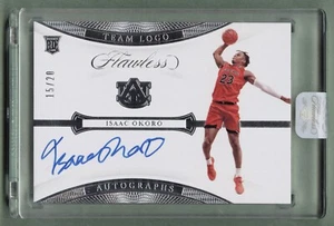 2020 FLAWLESS COLLEGIATE ISAAC OKORO ROOKIE AUTO ON CARD ENCASED RC #/20 AUBURN - Picture 1 of 2