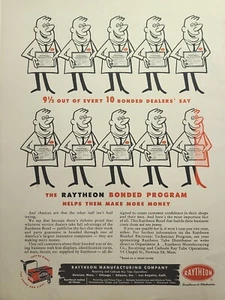 Raytheon Radio Fernsehröhren Bonded Dealers Newton MA Vintage Print Ad 1955 - Bild 1 von 2