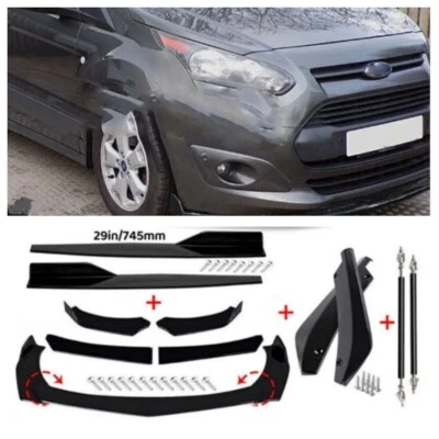 For Ford Transit Connect Front Splitter Bumper Lip Spoiler Body Kits+Strut Rods - Image 1 of 4