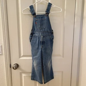 Vintage Levi's Orange Tab Denim Jean Overalls USA Kids Size 5 - Picture 1 of 21