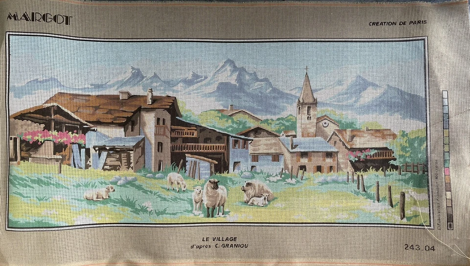 @@@****SUPERBE CANEVAS MARGOT 90X50CM - LE VILLAGE DE GRANIOU***@@@ - Photo 1/1