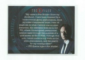 THE X FILES 2018 RITTENHOUSE SEASONS 10 &11 MY STRUGGLE (Mulder) INSERT CARD MS1