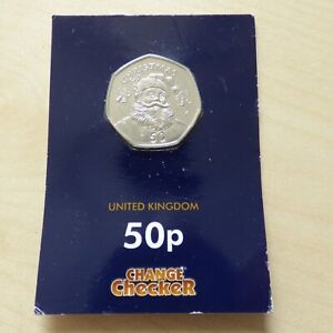 Gibraltar 50 Pence Christmas Santa Claus 2017 in Change Checker Card