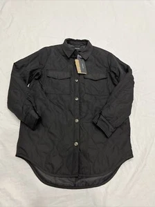 Vero Moda Coat Simoneloa Quilted Shirt Jacket Black Sz S NEW NWT - Picture 1 of 16