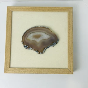 Agate Rock Slice Framed Hanging Wall Art Home Decor 12x12 - Picture 1 of 5