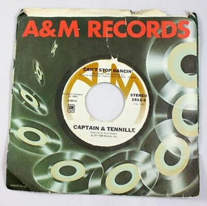 Captain & Tennille 45 RPM Vinyl Single "Cant Stop Dancin" + "Mis Canciones" 1977 - Imagen 1 de 6
