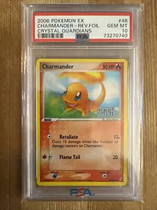 Charmander - 48/100 Ex Crystal Guardians Set Reverse Holo Pokemon Card - PSA 10 - Picture 1 of 2