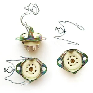 8pz Presa Tubo 7 Pin Ceramica con Contenitori Placcato Argento Vecchio Stock - Foto 1 di 3