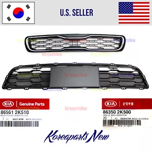 Grille Front Bumper Upper + Lower (set 2 pcs) ⭐GENUINE⭐ Kia Soul 2012-2013 - Picture 1 of 2