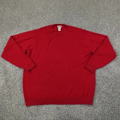 LL Bean Sweater Mens XL Red Lambs Wool Pullover Crewneck Sweatshirt Outdoor Hike - Image 1 of 4