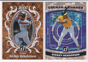 Rickey Henderson 2023 Donruss Mr 3000 #d /999 + Locked & Loaded Vector Holo Foil