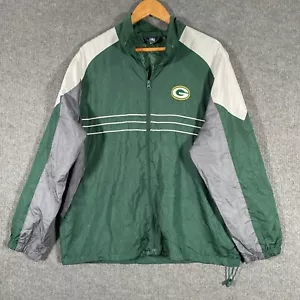 Green Bay Packers Jacket Mens Large Greem NFL Football Windbreaker SI Adult - Picture 1 of 14