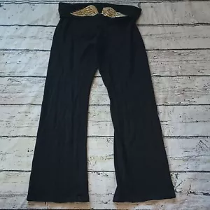Pantaloni da yoga Victoria's Secret Gold Wing pieghevoli Y2K misto cotone L - Foto 1 di 7