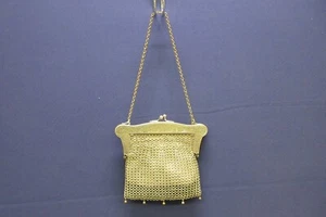 German Silver Mesh Chain Mail Coin Bag Purse Leather Lined Vintage Antique - Picture 1 of 11